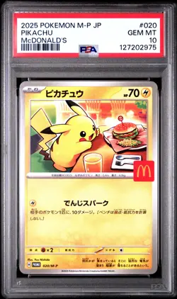 2025 POKEMON JAPANESE M-P PROMO MCDONALD'S #020 PIKACHU PSA 10 - Image 1