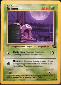 Grimer 48/62 Fossil Pokemon TCG 1999 LP - Image 1