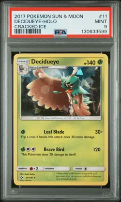 2017 POKEMON SUN & MOON CRACKED ICE #11 DECIDUEYE-HOLO PSA 9 - Image 1