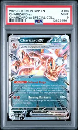 2025 POKEMON SVP EN-SV BLACK STAR PROMO #196 CHARIZARD EX PSA 9 - Image 1