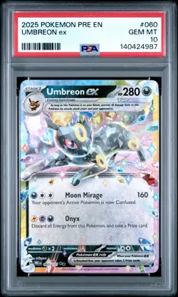2025 POKEMON PRE EN-PRISMATIC EVOLUTIONS #060 UMBREON EX PSA 10 - Image 1