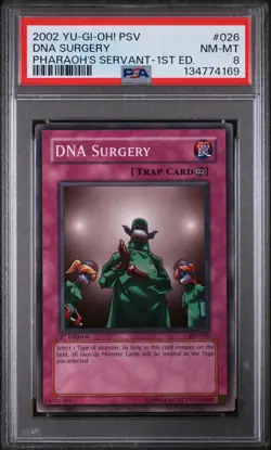2002 YU-GI-OH! PSV-PHARAOH'S SERVANT 1ST EDITION #026 DNA SURGERY PSA 8 - Image 1