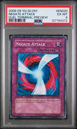 2008-09 YU-GI-OH! DUEL TERMINAL PREVIEW #EN020 NEGATE ATTACK PSA 6 - Image 1