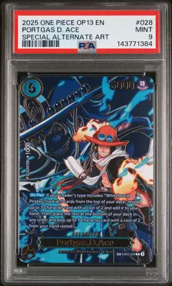 2025 ONE PIECE CARRYING ON HIS WILL SPECIAL ALT ART #028 PORTGAS D. ACE PSA 9 - Image 1