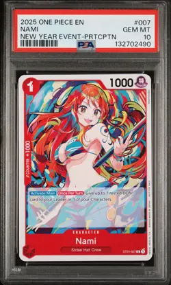 2025 ONE PIECE PROMOS NEW YEAR EVENT-PARTICIPATION #007 NAMI PSA 10 - Image 1