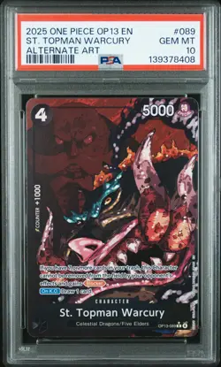 2025 ONE PIECE OP13-CARRYING ON HIS WILL ALTERNATE ART ST. TOPMAN WARCURY PSA 10 - Image 1