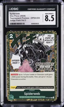 2024 ONE PIECE JUDGE PACK VOLUME 3 #035 SPIDERWEB CGC 8.5 - Image 1