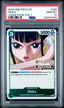 2023 ONE PIECE JUDGE PACK VOLUME 1 #035 OKIKU PSA 10 - Image 1