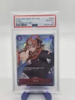 2025 ONE PIECE OP10-ROYAL BLOOD ALTERNATE ART #005 SANJI PSA 10 - Image 1