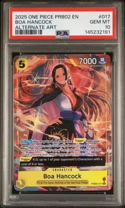 2025 ONE PIECE PREMIUM BOOSTER ALTERNATE ART #017 BOA HANCOCK PSA 10 - Image 1