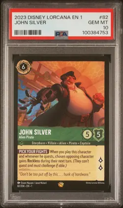 2023 DISNEY LORCANA EN 1-THE FIRST CHAPTER #82 JOHN SILVER ALIEN PIRATE PSA 10 - Image 1