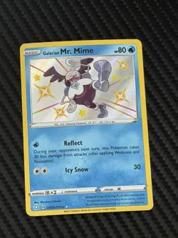 Pokemon Card Galarian Mr.Mime SV020/SV122 Shining Fates Shiny Holo Rare NM - Image 1