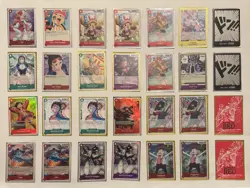 ONE PIECE 28 CARD LOT LUFFY NAMI ZORO CHOPPER ROBIN PRE-ERRATA OP01 ROMANCE DAWN - Image 1