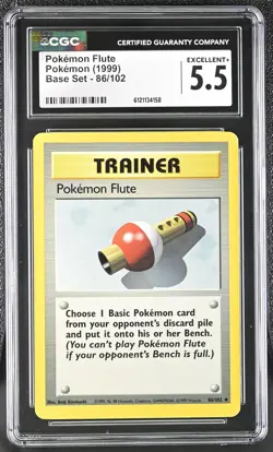 CGC 5.5 Pokemon Flute 1999 Base Set 86/102 Pokemon Card - Image 1
