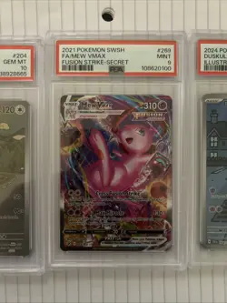 Pokemon 3 Graded Cards - Mew Vmax, Duskull, And Kangaskhan Lot Of 3 - Image 3