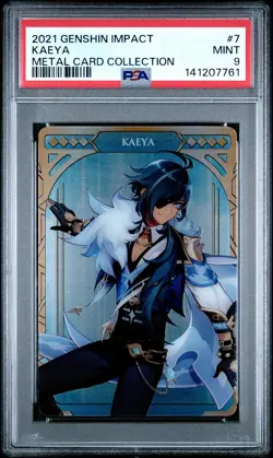 2021 GENSHIN IMPACT METAL CARD COLLECTION #7 KAEYA PSA 9 - Image 1