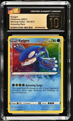 CGC 10 PRISTINE Kyogre 021/072 Amazing Rare Holo Shining Fates Pokemon Card - Image 1