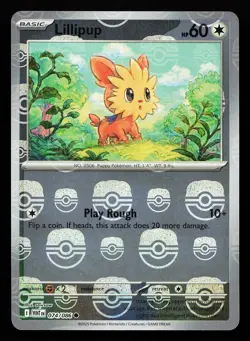 Lillipup 074/086 Masterball Reverse Holo White Flare Pokemon Card - Image 1