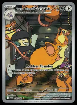 Team Rocket's Raticate 202/182 Illustration Rare Destined Rivals Pokemon Card - Image 1
