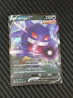 GENGAR V Holo Ultra Rare Pokemon Card Fusion Strike TCG 156/264 NM - Image 1