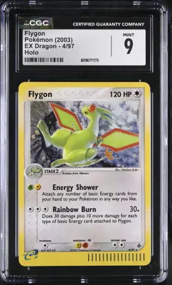 CGC 9 MINT Flygon 2003 EX Dragon 4/97 Holo Pokemon Card - Image 1