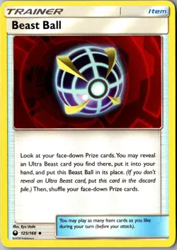 Beast Ball 125/168 Uncommon SM - Celestial Storm LP Pokemon Card - Image 1