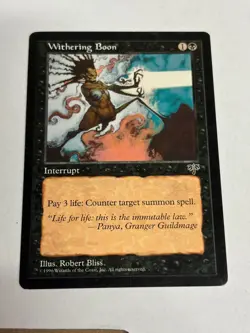 Withering Boon Mirage MTG Regular Lightly Played Free Shipping! - Image 1