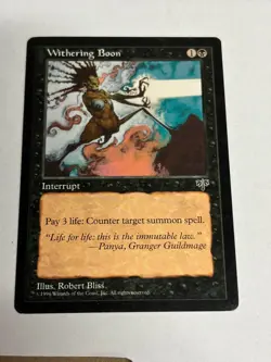 Withering Boon Mirage MTG Regular Lightly Played Free Shipping! - Image 2