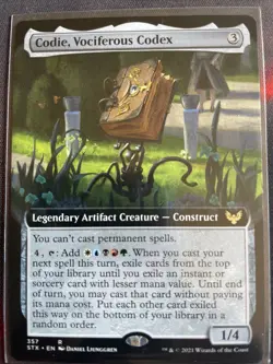 MTG Codie, Vociferous Codex (357/423) Strixhaven School of Mages LP Extended Art - Image 1