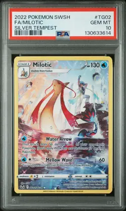 2022 POKEMON SWORD & SHIELD SILVER TEMPEST #TG02 FULL ART/MILOTIC PSA 10 - Image 1