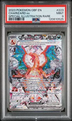 2023 POKEMON OBF EN-OBSIDIAN FLAMES SPECIAL ILLUSTRATION RARE CHARIZARD EX PSA 9 - Image 1