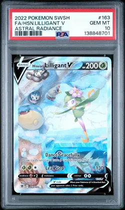 2022 POKEMON SWORD & SHIELD ASTRAL RADIANCE FULL ART/HISUIAN LILLIGANT V PSA 10 - Image 1