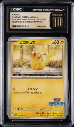 2025 POKEMON JAPANESE SCARLET & VIOLET PROMOS #242/SV-P PIKACHU CGC 10 PRISTINE - Image 1