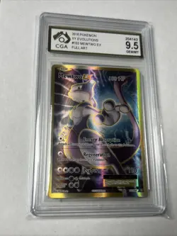 CGA 9.5 Mewtwo EX 103/108 XY Evolutions Pokemon Graded Card Full Art - Image 1