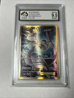 CGA 9.5 Mewtwo EX 103/108 XY Evolutions Pokemon Graded Card Full Art - Image 2