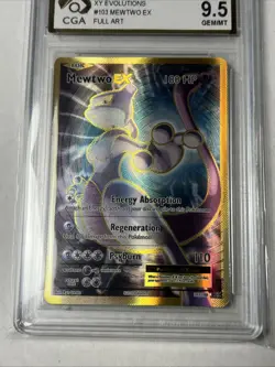 CGA 9.5 Mewtwo EX 103/108 XY Evolutions Pokemon Graded Card Full Art - Image 5