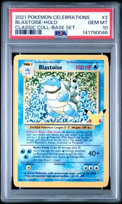 2021 POKEMON CELEBRATIONS CLASSIC COLLECTION #2 BLASTOISE-HOLO PSA 10 - Image 1