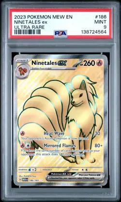 2023 POKEMON MEW EN-151 ULTRA RARE #186 NINETALES EX PSA 9 - Image 1