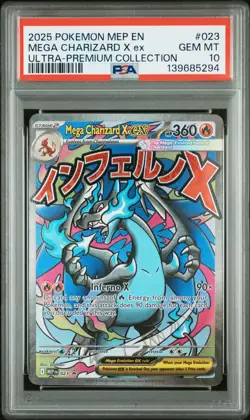 2025 POKEMON MEP EN-ME BLACK STAR PROMO #023 MEGA CHARIZARD X EX PSA 10 - Image 1