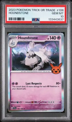 2023 POKEMON TRICK OR TRADE #106 HOUNDSTONE PSA 10 - Image 1