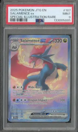 2025 Pokemon Journey Together Salamence EX Special Illustration Rare #187 PSA 9 - Image 1