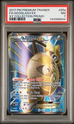 2017 POKEMON PREMIUM TRAINER XY COLLECTION PROMO FULL ART/AEGISLASH EX PSA 7 - Image 1