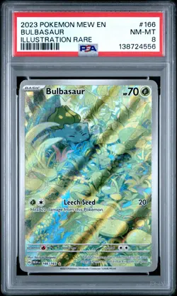 2023 POKEMON MEW EN-151 ILLUSTRATION RARE #166 BULBASAUR PSA 8 - Image 1