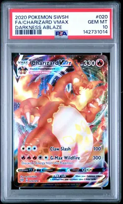 2020 POKEMON SWORD & SHIELD DARKNESS ABLAZE #020 FULL ART/CHARIZARD VMAX PSA 10 - Image 1