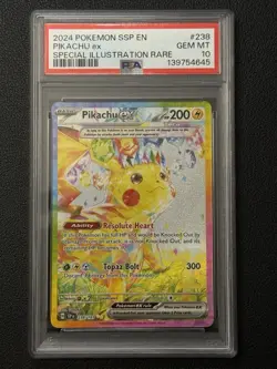 2024 Pokemon Surging Sparks Pikachu EX #238 Special Illustration Rare PSA 10 GEM - Image 1