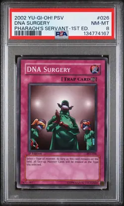 2002 YU-GI-OH! PSV-PHARAOH'S SERVANT 1ST EDITION #026 DNA SURGERY PSA 8 - Image 1