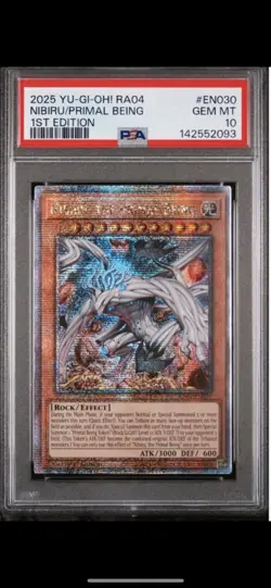 2025 YU-GI-OH! RA04 NIBIRU/PRIMAL BEING 1ST EDITIONPSA#EN030GEM MT10 - Image 1