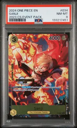 2024 ONE PIECE CHAMPIONSHIP 2023 EVENT PACK #034 SANJI PSA 8 - Image 1