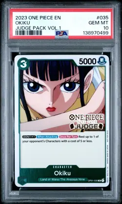 2023 ONE PIECE JUDGE PACK VOLUME 1 #035 OKIKU PSA 10 - Image 1
