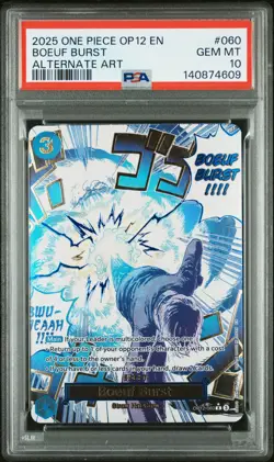 2025 ONE PIECE OP12-LEGACY OF THE MASTER ALTERNATE ART #060 BOEUF BURST PSA 10 - Image 1